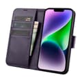 Pikkukuva 1 / 6: 2in1-nahkainen läppäkuori iPhone 14 Plus Anti-RFID-lompakkokotelo, tummanvioletti