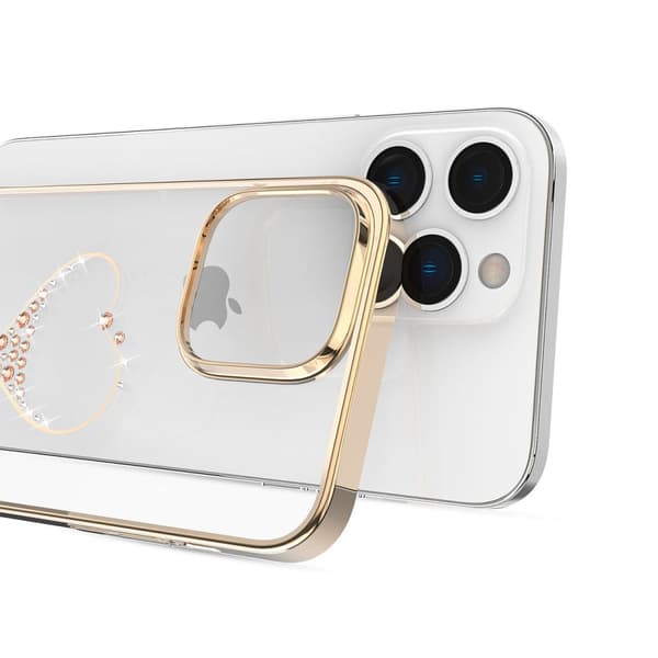 iPhone 14 Plus cover dekoreret med Wish Series guldkrystaller