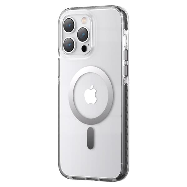 Magnetisk etui til iPhone 14 Plus MagSafe PQY Ice Crystal Series grå