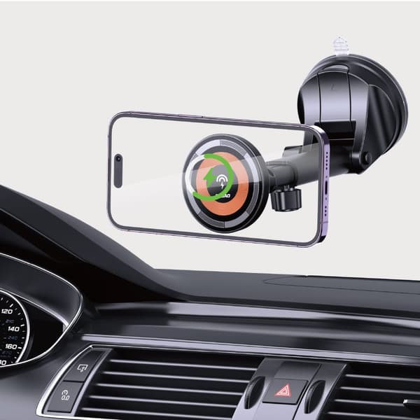 Magnetisk hållare för cockpit med en MagSafe 15W induktiv laddare, svart