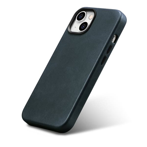 iPhone 14 Plus magnetisk læderetui med MagSafe Oil Wax Premium læderetui Marineblå