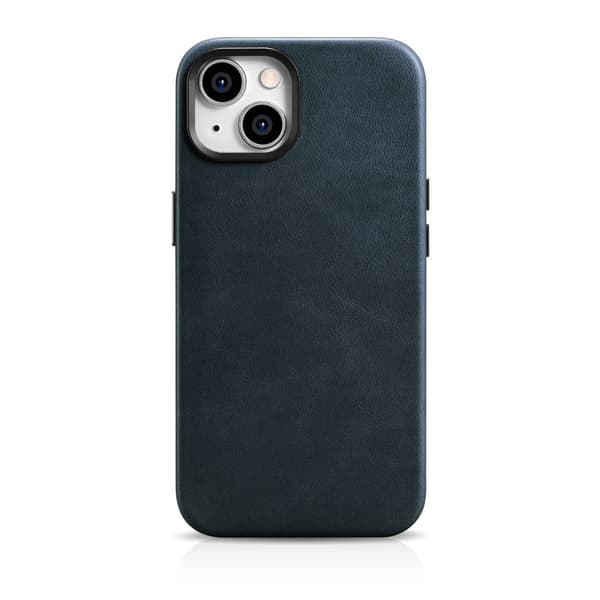 iPhone 14 Plus magnetisk læderetui med MagSafe Oil Wax Premium læderetui Marineblå