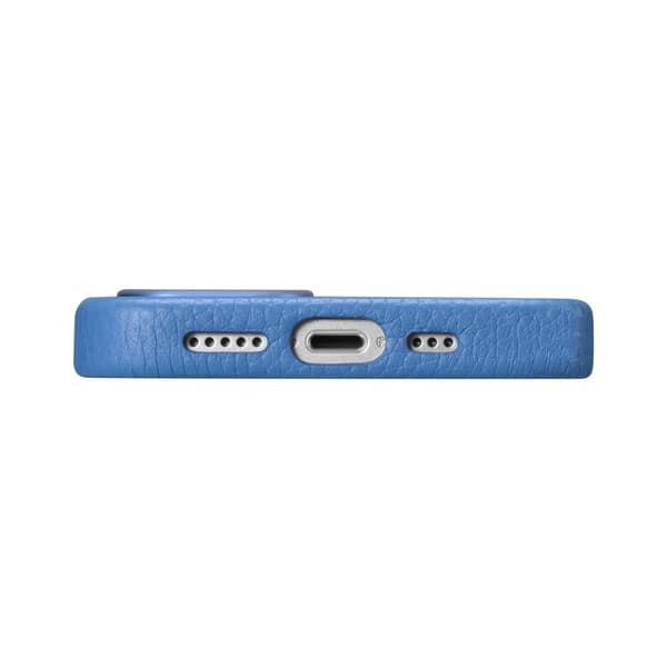 iPhone 14 Pro Max magneettinen nahkakotelo MagSafe Litchi Premium -nahkakotelolla sinisellä