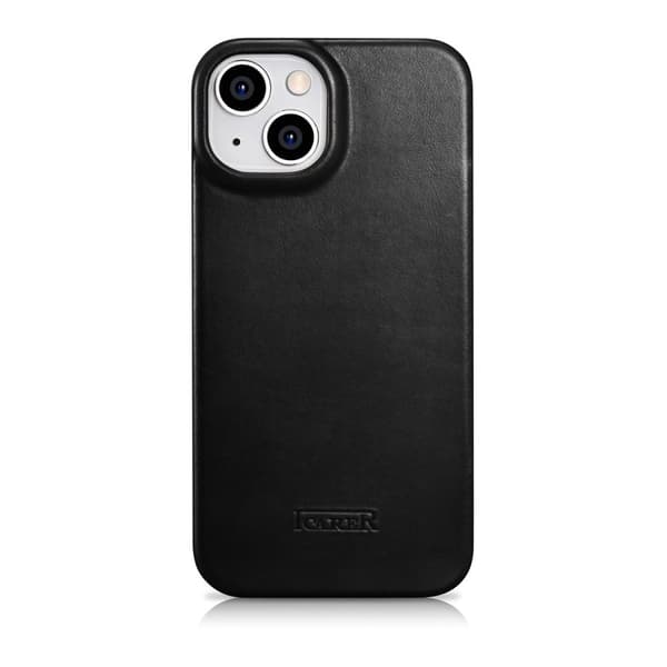 iPhone 14 Plus Magnetic Flip Case MagSafe CE Oil Wax Premium Læder Sort