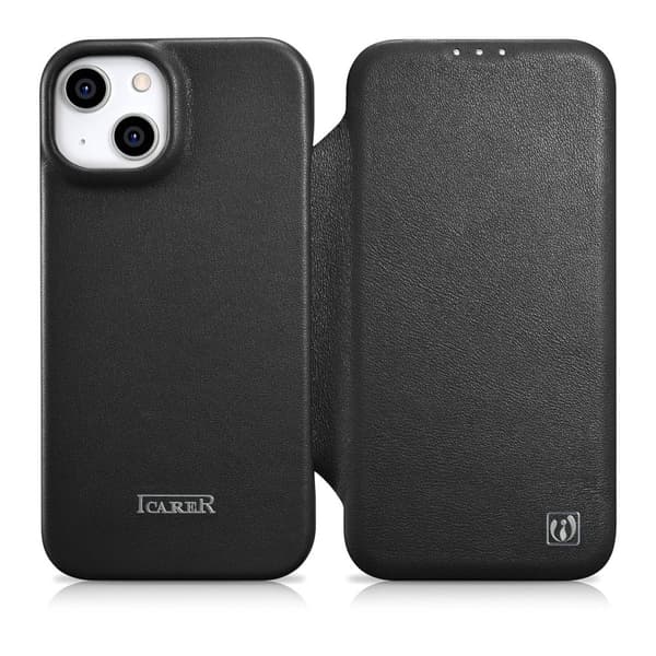 Lædercover til iPhone 14 Plus med magnetklap MagSafe CE Premium Læder sort