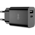 Miniatyrbillede 1 af 2: HMD Dual Port Væglader 30 W - netadapter, sort