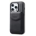 Miniatyrbilde 4 av 7: Kunstlærveske med magnetisk kortholder for iPhone 15 med avtakbart feste - Svart