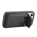 Miniatyrbilde 6 av 7: Kunstlærveske med magnetisk kortholder for iPhone 15 med avtakbart feste - Svart