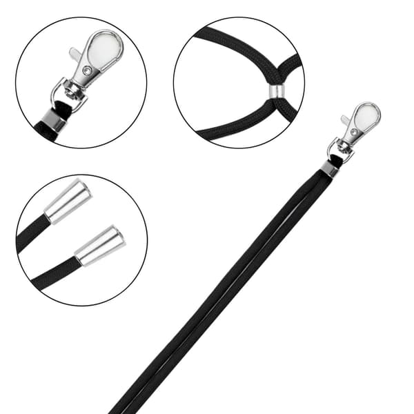 Mobilrem / lanyard med justerbar längd och slitstarkt nylon - Svart