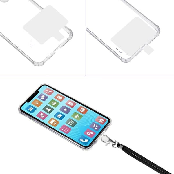 Mobiltelefonstropp/snor med justerbar lengde og slitesterk nylon - Svart