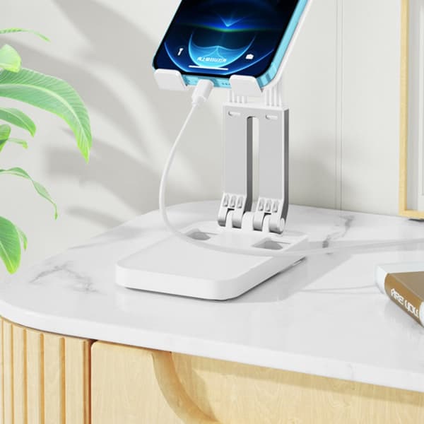 Foldbart stativ til telefontablet op til 12,9'' hvid