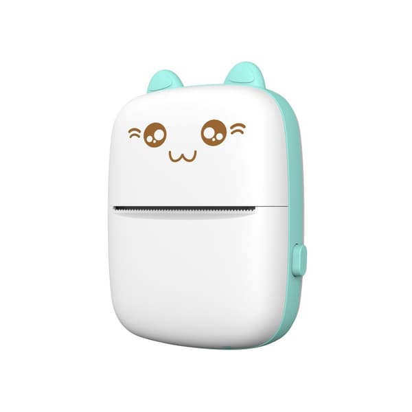 Mini Cat termisk etikettskrivare fuskblad från Bluetooth-telefon Fun Print blå
