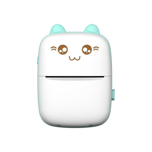 Mini Cat termisk etikettskrivare fuskblad från Bluetooth-telefon Fun Print blå