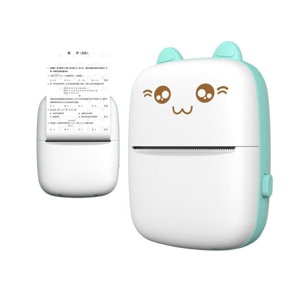 Mini Cat termisk etikettskrivare fuskblad från Bluetooth-telefon Fun Print blå