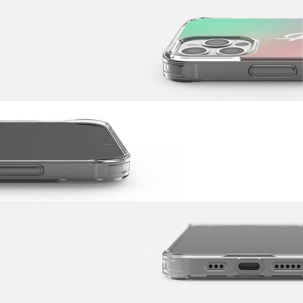 Pansarfodral med gelram iPhone 12 Pro Max Fusion Design rosa-grön