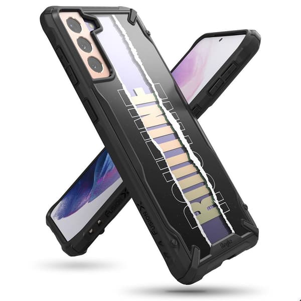 Galaxy S21+ 5G Fusion X Design Rutinarmerat fodral med svart ram