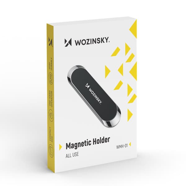 Magnetisk telefonholder til instrumentbrættet, limet, sort