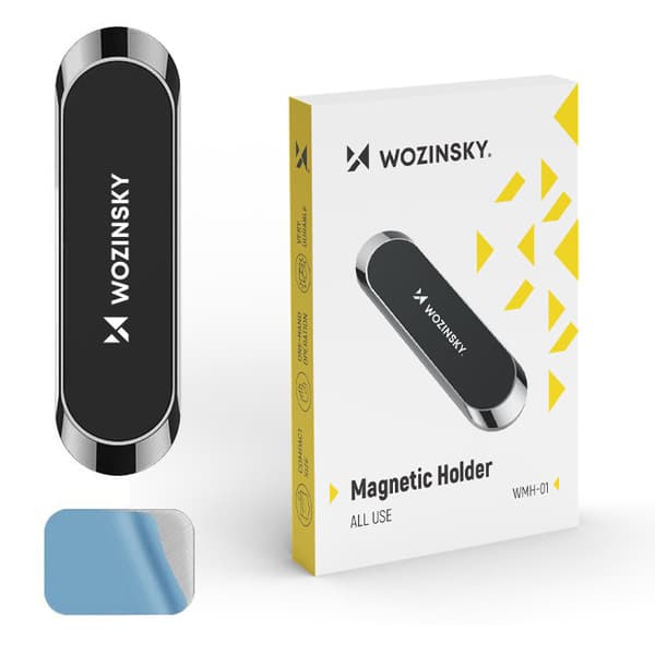 Magnetisk telefonholder til instrumentbrættet, limet, sort