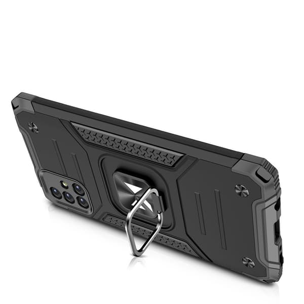 Pansarhybridfodral för Samsung Galaxy M31s + Ring Armor magnetisk hållare, silver