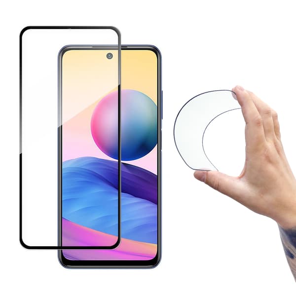 Glasfilm härdat glas med ram för Xiaomi Redmi Note 10 5G Full Cover Flexi Nano Screen Black