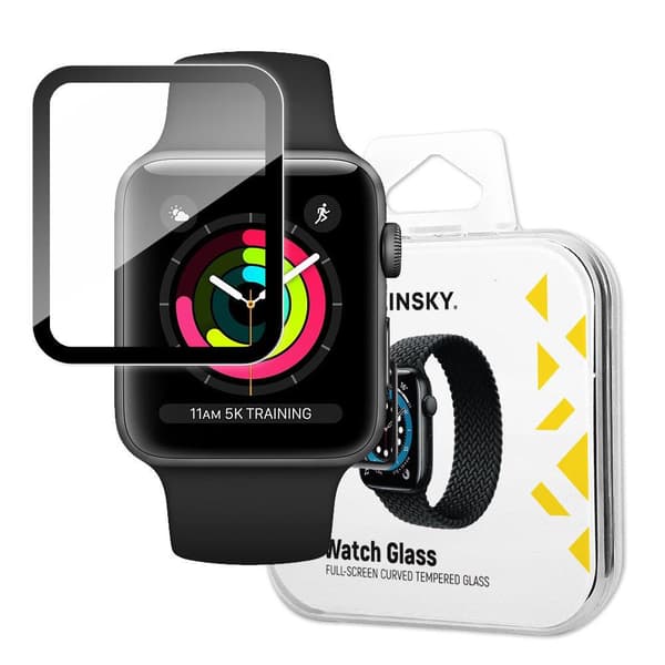 Hybrid skyddsglas för Apple Watch 1/2/3 38mm Watch Glass svart