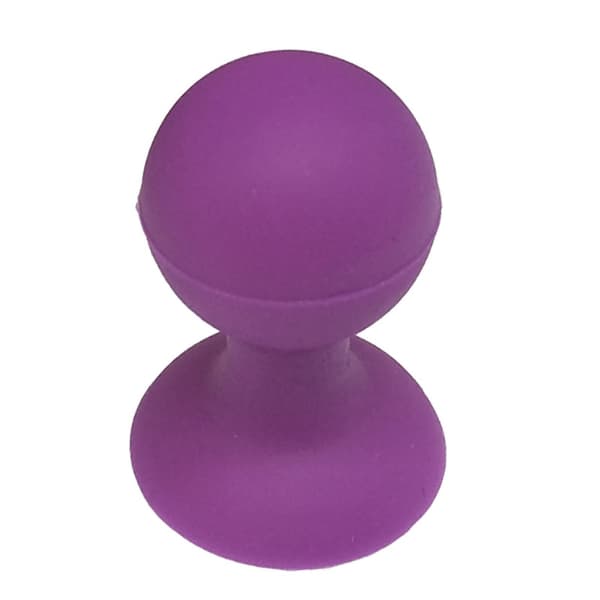 Silikoninen puhelinteline, jossa imukuppi ja pyöreä pää, violetti