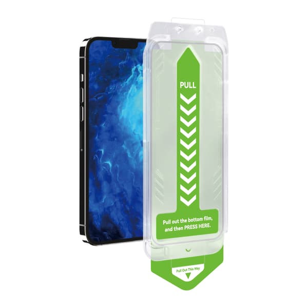 9H hærdet glas med monteringsramme til iPhone 13 Premium Glas, sort