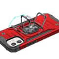 Miniatyrbillede 5 af 6: Pansret etui til iPhone 14 Plus, Ring Armor magnetisk holder, rød