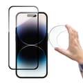 Miniatyrbillede 1 af 6: Fleksibelt hærdet glas til iPhone 14 Pro skærmen med en sort ramme Full Cover Flexi Nano Glass