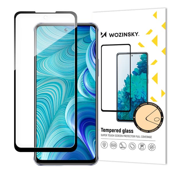 9H koko näytön karkaistu lasi Infinix Hot 11S NFC kehyskotelolla ystävällinen musta