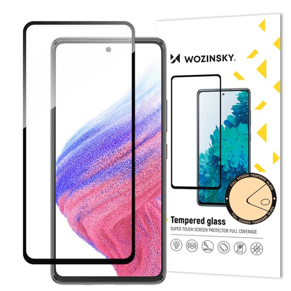 9H hærdet glas til hele skærmen på Samsung Galaxy A54 5G med sort Full Glue ramme
