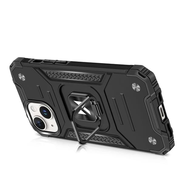 Panssaroitu kotelo sormipidikkeellä iPhone 15 Plus Ring Armor siniselle
