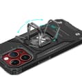 Miniatyrbillede 5 af 6: Pansret etui med fingerholder til iPhone 15 Pro Ring Armor, rosa guld