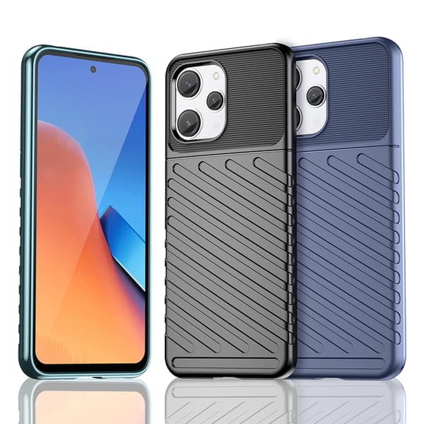 Pansret fleksibelt cover til Xiaomi Redmi 12 Thunder Case, sort