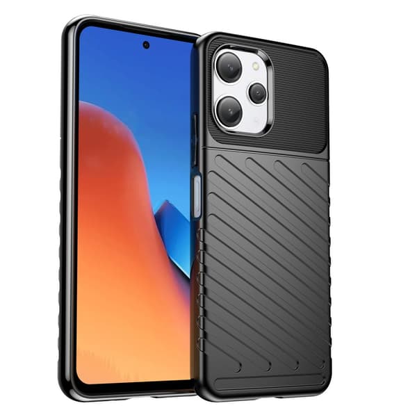 Pansret fleksibelt cover til Xiaomi Redmi 12 Thunder Case, sort