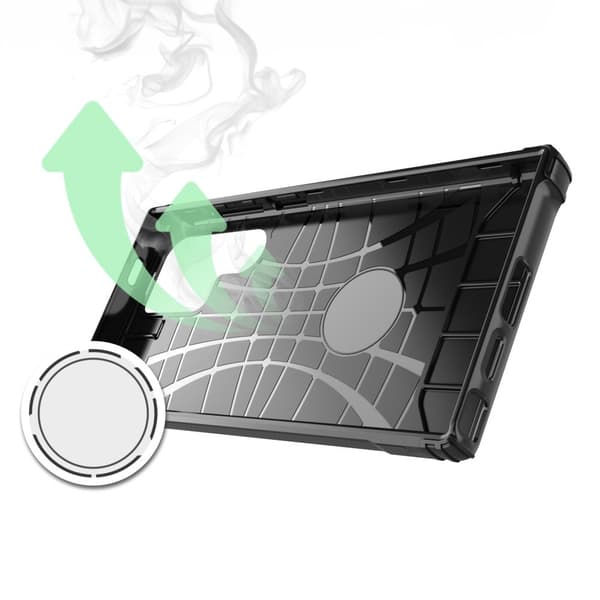 Forstærket pansret cover til Samsung Galaxy S24 Ultra Hybrid Armor, sort