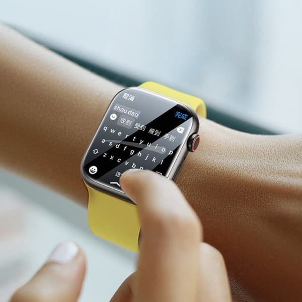 2x NanoCrystal skyddsfolie för Apple Watch 7/8/9 45mm + monteringssats, transparent