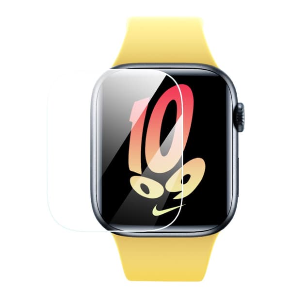 2x NanoCrystal skyddsfolie för Apple Watch 7/8/9 45mm + monteringssats, transparent