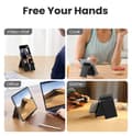Miniatyrbillede 6 af 6: Foldbart, højdejusterbart tablettelefonstativ, sort