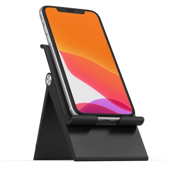 Foldbart, højdejusterbart tablettelefonstativ, sort Sort