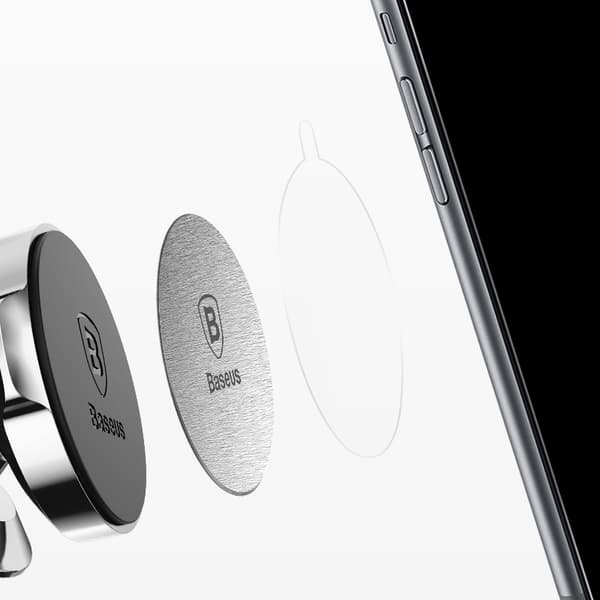 Självhäftande metallplåtfodral för magnetiska telefonhållare, silver