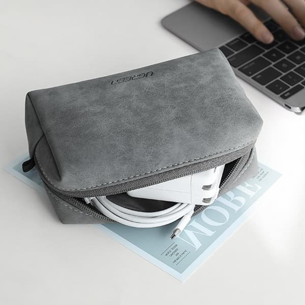 Fodral omslag organisatör multifunktionell ficka för tillbehör 19x12x8cm grå