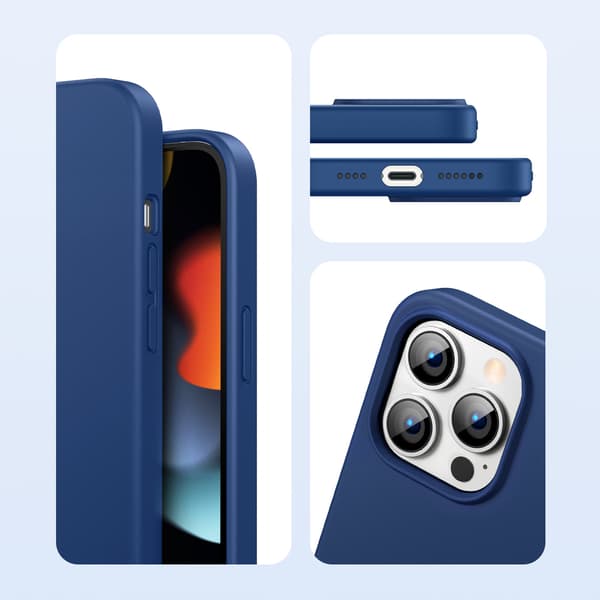 Gummi fleksibelt silikone cover til iPhone 13 Pro blå