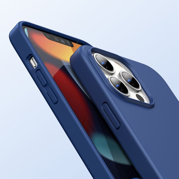 Gummi fleksibelt silikone cover til iPhone 13 Pro blå