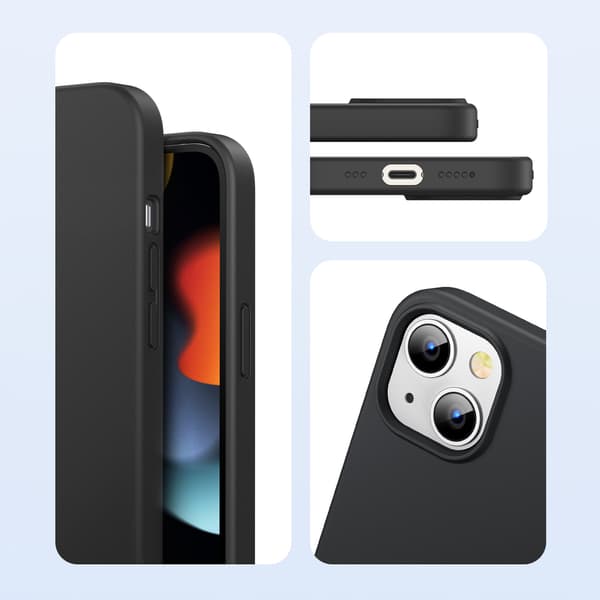 Gummi fleksibelt silikone cover til iPhone 13 mini sort