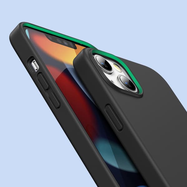 Gummi fleksibelt silikone cover til iPhone 13 mini sort