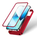 Miniatyrbillede 4 af 6: Cover til iPhone 13, bag- og fronthus + hærdet glas, rød