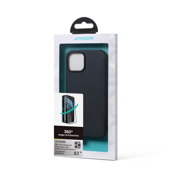 Cover til iPhone 13 Pro, bag- og frontcover + hærdet glas, sort