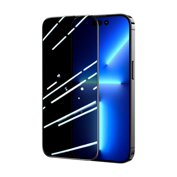 Karkaistu lasi iPhone 14 Plus -puhelimelle Anti-Spy-suodattimella koko näytölle läpinäkyvällä kehyksellä