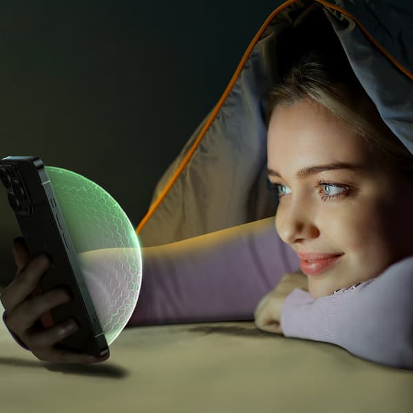 Grønt hærdet glas til iPhone 14 Pro med Anti Blue Light-filter til hele Knight-skærmen